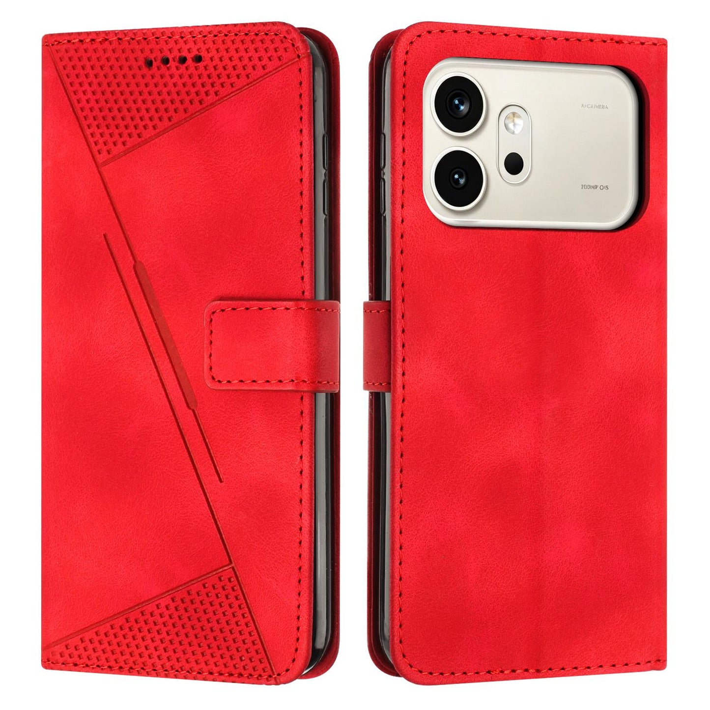 Honor 600 Pro Dream Triangle Leather Wallet Phone Case with Lanyard, Card Slot, Cash Compartment, Foldable Kickstand, Shockproof PU TPU Protective Cover