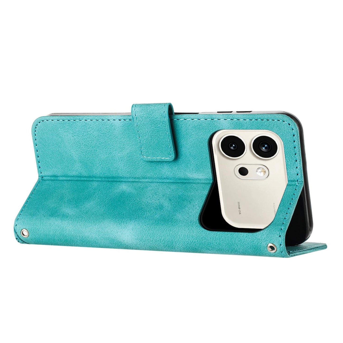 Honor 600 Dream Triangle Leather Wallet Phone Case with Lanyard, Card Slot, Cash Compartment, Foldable Kickstand, Shockproof PU TPU Protective Cover
