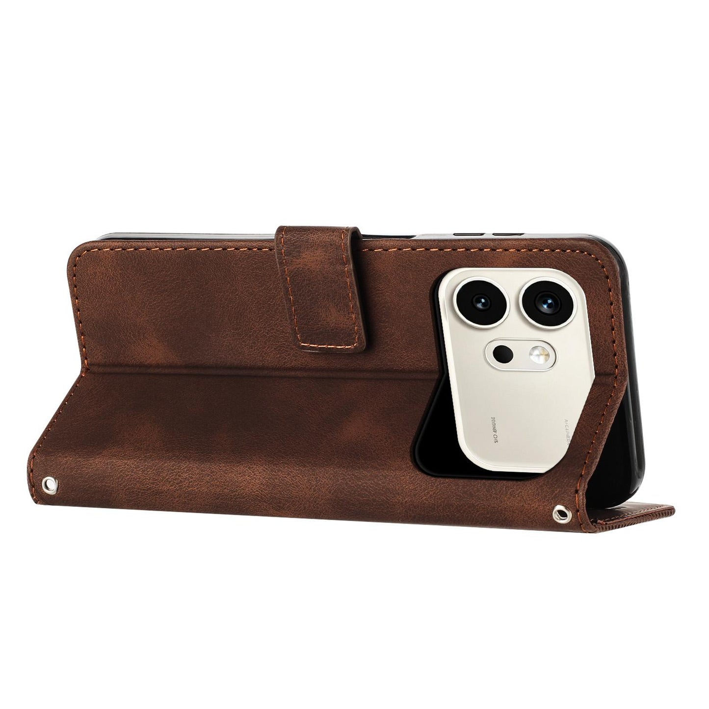 Honor 600 Dream Triangle Leather Wallet Phone Case with Lanyard, Card Slot, Cash Compartment, Foldable Kickstand, Shockproof PU TPU Protective Cover