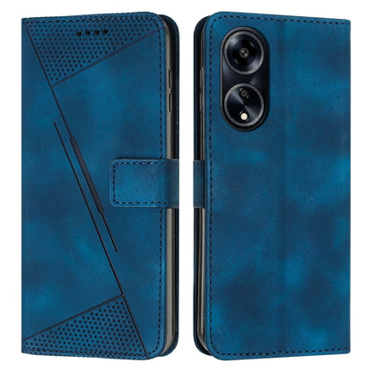 OPPO A1 5G Dream Triangle Leather Wallet Phone Case with Lanyard, Card Slot, Cash Compartment, Foldable Kickstand, Shockproof PU TPU Protective Cover