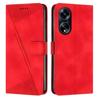 OPPO A1 5G Dream Triangle Leather Wallet Phone Case with Lanyard, Card Slot, Cash Compartment, Foldable Kickstand, Shockproof PU TPU Protective Cover