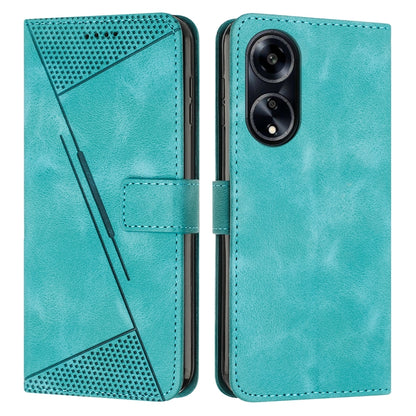 OPPO A1 5G Dream Triangle Leather Wallet Phone Case with Lanyard, Card Slot, Cash Compartment, Foldable Kickstand, Shockproof PU TPU Protective Cover