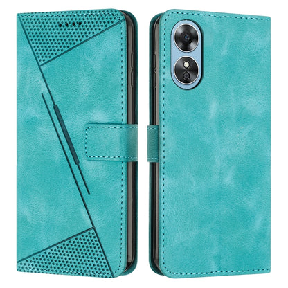 OPPO A1 Pro Dream Triangle Leather Wallet Phone Case with Lanyard, Card Slot, Cash Compartment, Foldable Kickstand, Shockproof PU TPU Protective Cover
