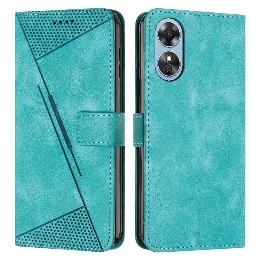 OPPO Reno8 T 5G Dream Triangle Leather Wallet Phone Case with Lanyard, Card Slot, Cash Compartment, Foldable Kickstand, Shockproof PU TPU Protective Cover