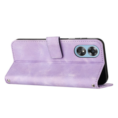 OPPO Reno8 T 5G Dream Triangle Leather Wallet Phone Case with Lanyard, Card Slot, Cash Compartment, Foldable Kickstand, Shockproof PU TPU Protective Cover