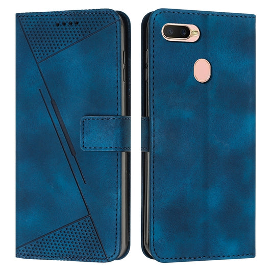 OPPO A5s Dream Triangle Leather Wallet Phone Case with Lanyard, Card Slot, Cash Compartment, Foldable Kickstand, Shockproof PU TPU Protective Cover
