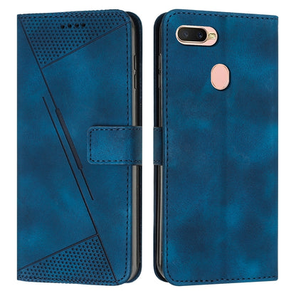 OPPO A12 Dream Triangle Leather Wallet Phone Case with Lanyard, Card Slot, Cash Compartment, Foldable Kickstand, Shockproof PU TPU Protective Cover