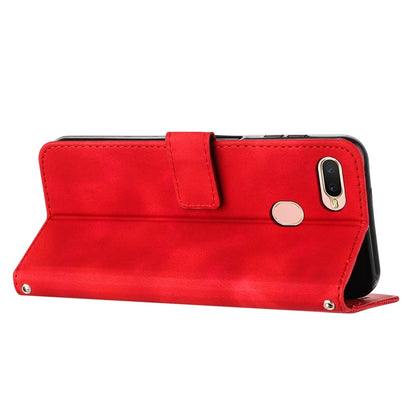 OPPO A5s Dream Triangle Leather Wallet Phone Case with Lanyard, Card Slot, Cash Compartment, Foldable Kickstand, Shockproof PU TPU Protective Cover