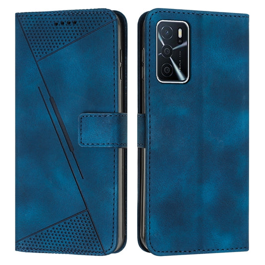 OPPO A16 Dream Triangle Leather Wallet Phone Case with Lanyard, Card Slot, Cash Compartment, Foldable Kickstand, Shockproof PU TPU Protective Cover