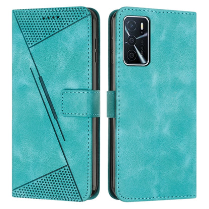 OPPO A16s Dream Triangle Leather Wallet Phone Case with Lanyard, Card Slot, Cash Compartment, Foldable Kickstand, Shockproof PU TPU Protective Cover