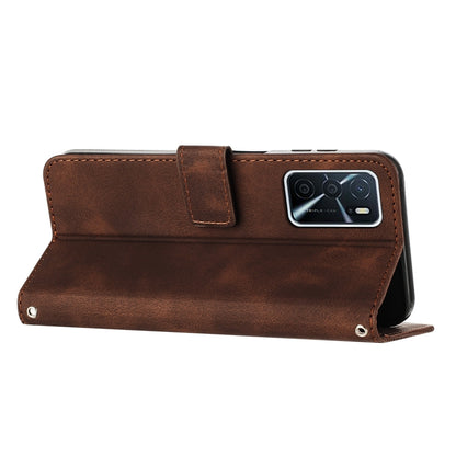 OPPO A16s Dream Triangle Leather Wallet Phone Case with Lanyard, Card Slot, Cash Compartment, Foldable Kickstand, Shockproof PU TPU Protective Cover