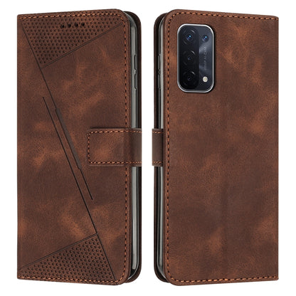 OPPO A93 Dream Triangle Leather Wallet Phone Case with Lanyard, Card Slot, Cash Compartment, Foldable Kickstand, Shockproof PU TPU Protective Cover