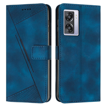 OPPO A57 5G 2022 Dream Triangle Leather Wallet Phone Case with Lanyard, Card Slot, Cash Compartment, Foldable Kickstand, Shockproof PU TPU Protective Cover