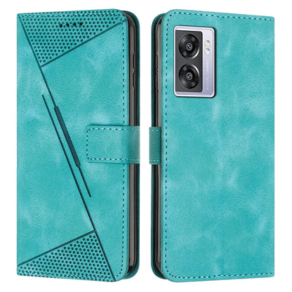 OPPO A57 5G 2022 Dream Triangle Leather Wallet Phone Case with Lanyard, Card Slot, Cash Compartment, Foldable Kickstand, Shockproof PU TPU Protective Cover