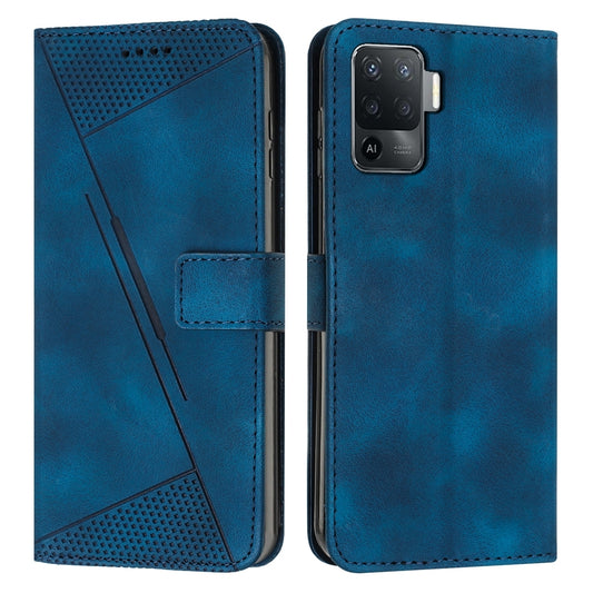 OPPO F19 Pro Dream Triangle Leather Wallet Phone Case with Lanyard, Card Slot, Cash Compartment, Foldable Kickstand, Shockproof PU TPU Protective Cover