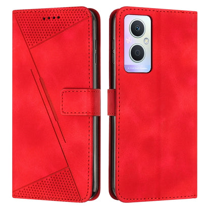 OPPO A96 5G Dream Triangle Leather Wallet Phone Case with Lanyard, Card Slot, Cash Compartment, Foldable Kickstand, Shockproof PU TPU Protective Cover