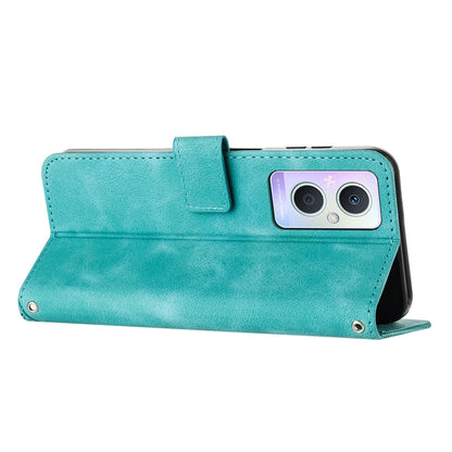 OPPO A96 5G Dream Triangle Leather Wallet Phone Case with Lanyard, Card Slot, Cash Compartment, Foldable Kickstand, Shockproof PU TPU Protective Cover