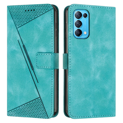 OPPO Find X3 Lite Dream Triangle Leather Wallet Phone Case with Lanyard, Card Slot, Cash Compartment, Foldable Kickstand, Shockproof PU TPU Protective Cover