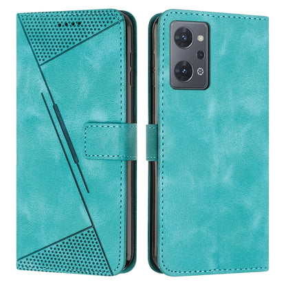 OPPO Reno7 A JP Version Dream Triangle Leather Wallet Phone Case with Lanyard, Card Slot, Cash Compartment, Foldable Kickstand, Shockproof PU TPU Protective Cover