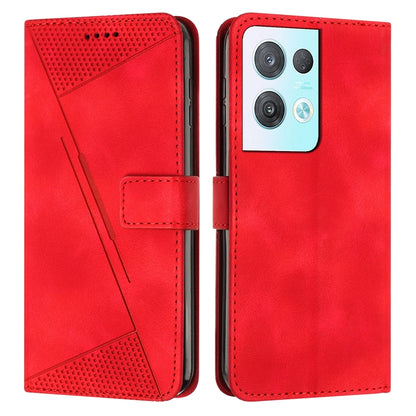 OPPO Reno8 Pro+ Dream Triangle Leather Wallet Phone Case with Lanyard, Card Slot, Cash Compartment, Foldable Kickstand, Shockproof PU TPU Protective Cover