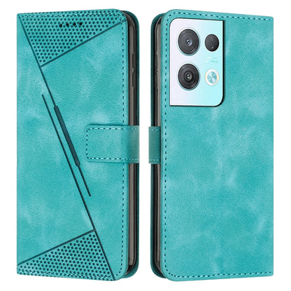 OPPO Reno8 Pro+ Dream Triangle Leather Wallet Phone Case with Lanyard, Card Slot, Cash Compartment, Foldable Kickstand, Shockproof PU TPU Protective Cover