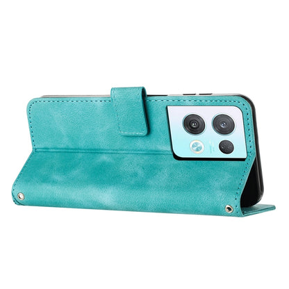 OPPO Reno8 Pro+ Dream Triangle Leather Wallet Phone Case with Lanyard, Card Slot, Cash Compartment, Foldable Kickstand, Shockproof PU TPU Protective Cover