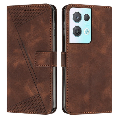 OPPO Reno8 Pro+ Dream Triangle Leather Wallet Phone Case with Lanyard, Card Slot, Cash Compartment, Foldable Kickstand, Shockproof PU TPU Protective Cover