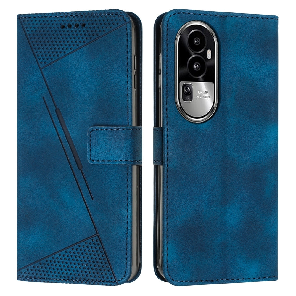 OPPO Reno10 Pro+ Dream Triangle Leather Wallet Phone Case with Lanyard, Card Slot, Cash Compartment, Foldable Kickstand, Shockproof PU TPU Protective Cover