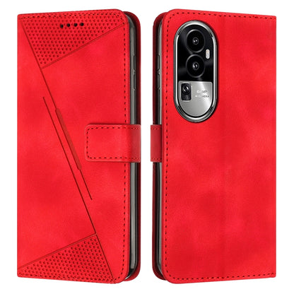 OPPO Reno10 Pro+ Dream Triangle Leather Wallet Phone Case with Lanyard, Card Slot, Cash Compartment, Foldable Kickstand, Shockproof PU TPU Protective Cover