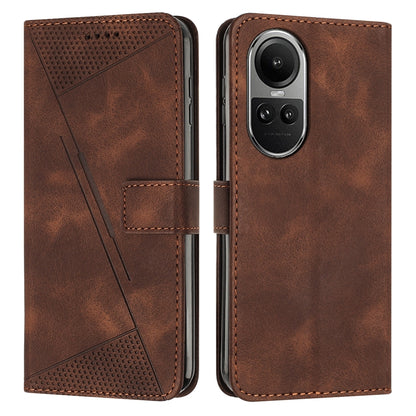 OPPO Reno10 Pro 5G Dream Triangle Leather Wallet Phone Case with Lanyard, Card Slot, Cash Compartment, Foldable Kickstand, Shockproof PU TPU Protective Cover