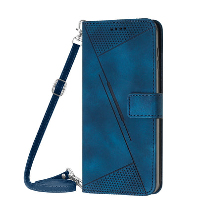 OPPO A59 5G Dream Triangle Leather Wallet Phone Case with Lanyard, Card Slot, Cash Compartment, Foldable Kickstand, Shockproof PU TPU Protective Cover