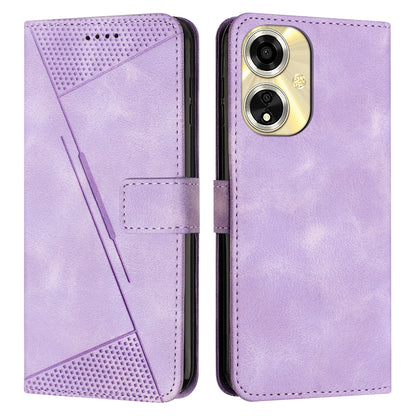 OPPO A59 5G Dream Triangle Leather Wallet Phone Case with Lanyard, Card Slot, Cash Compartment, Foldable Kickstand, Shockproof PU TPU Protective Cover