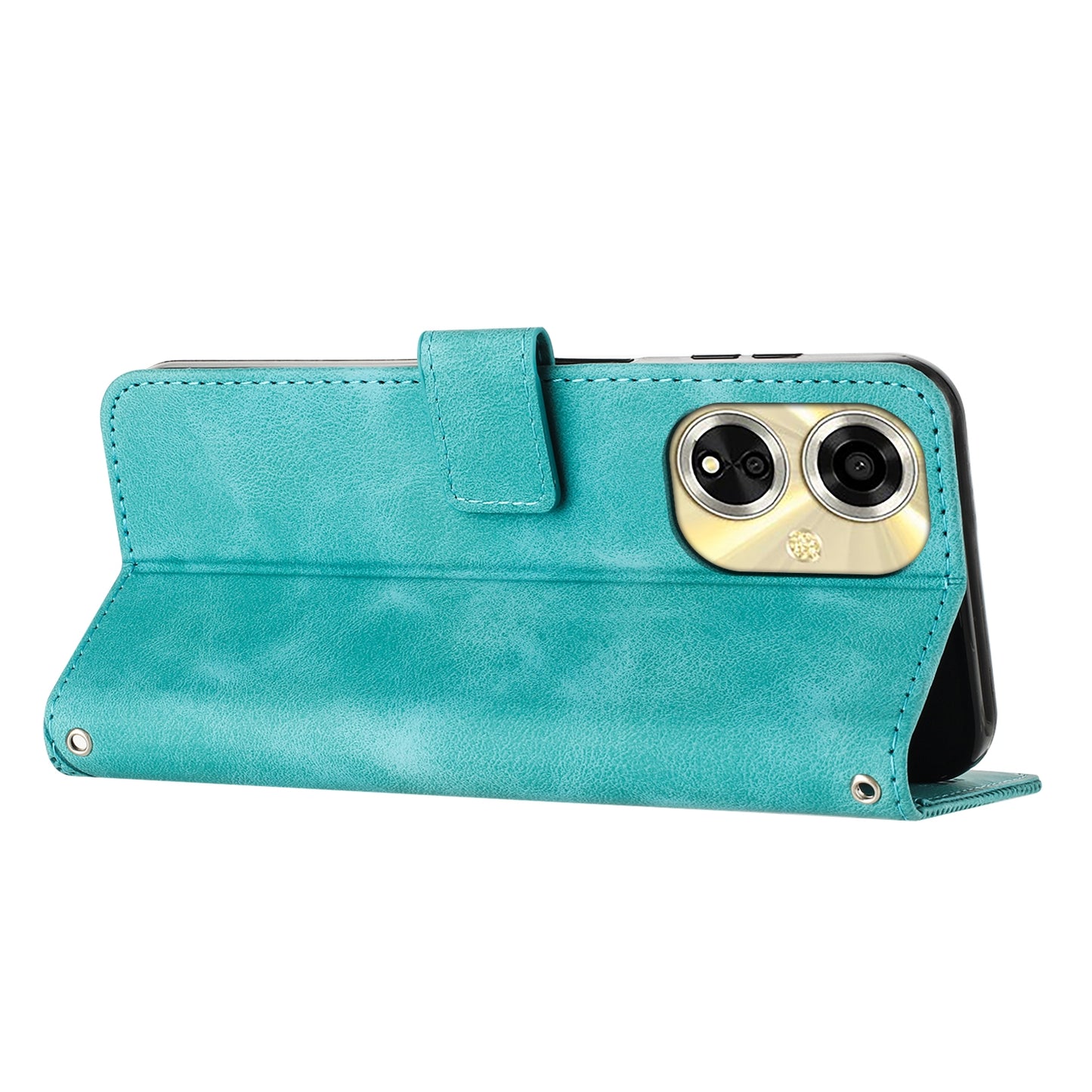 OPPO Reno11 F Dream Triangle Leather Wallet Phone Case with Lanyard, Card Slot, Cash Compartment, Foldable Kickstand, Shockproof PU TPU Protective Cover