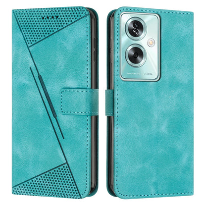 OPPO A79 5G Dream Triangle Leather Wallet Phone Case with Lanyard, Card Slot, Cash Compartment, Foldable Kickstand, Shockproof PU TPU Protective Cover
