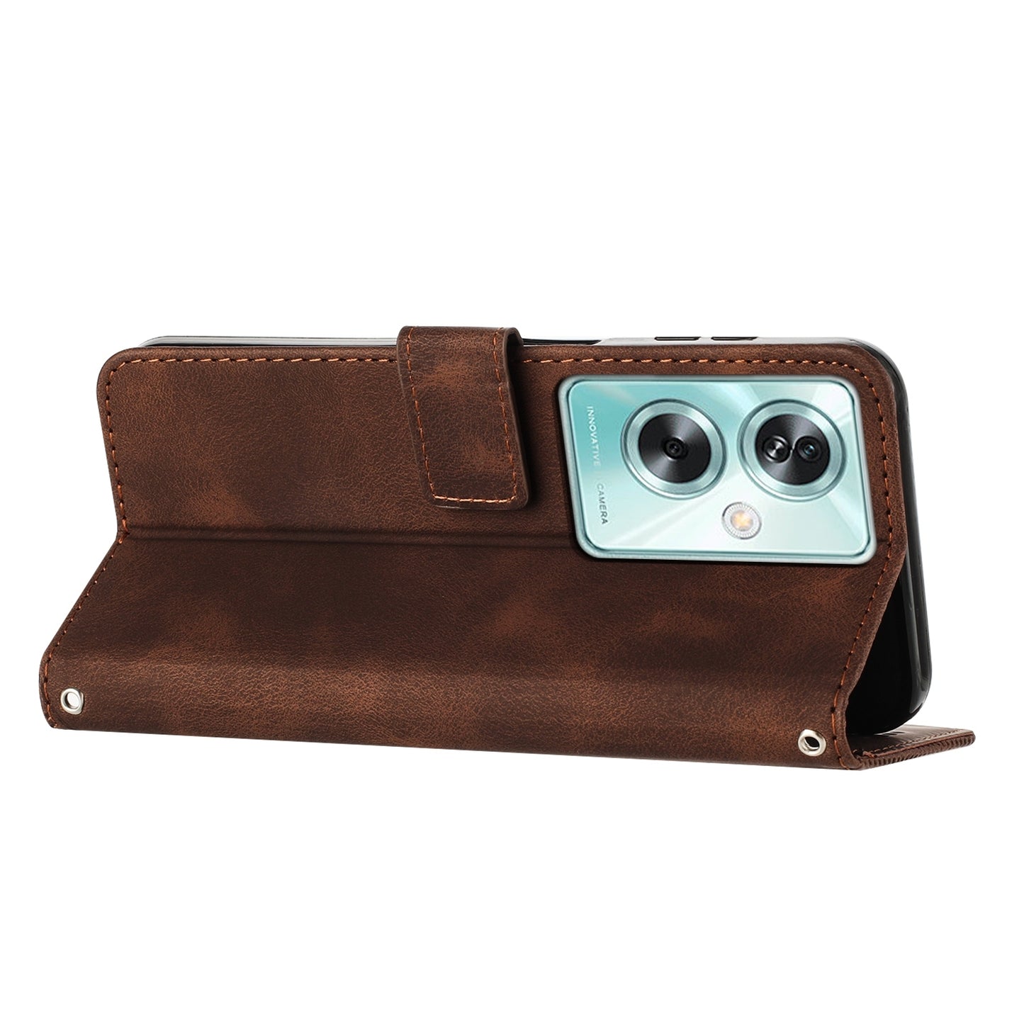 OPPO A79 5G Dream Triangle Leather Wallet Phone Case with Lanyard, Card Slot, Cash Compartment, Foldable Kickstand, Shockproof PU TPU Protective Cover