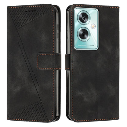 OPPO A79 5G Dream Triangle Leather Wallet Phone Case with Lanyard, Card Slot, Cash Compartment, Foldable Kickstand, Shockproof PU TPU Protective Cover