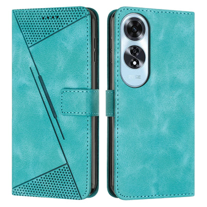 OPPO A60 4G Dream Triangle Leather Wallet Phone Case with Lanyard, Card Slot, Cash Compartment, Foldable Kickstand, Shockproof PU TPU Protective Cover