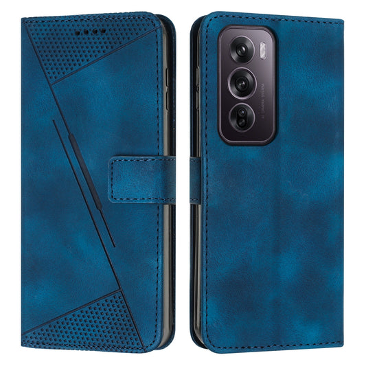 OPPO Reno12 Pro Dream Triangle Leather Wallet Phone Case with Lanyard, Card Slot, Cash Compartment, Foldable Kickstand, Shockproof PU TPU Protective Cover