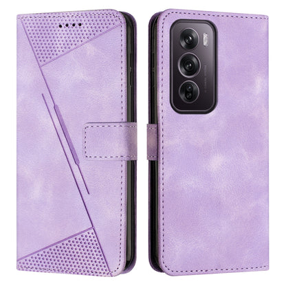 OPPO Reno12 Pro Dream Triangle Leather Wallet Phone Case with Lanyard, Card Slot, Cash Compartment, Foldable Kickstand, Shockproof PU TPU Protective Cover