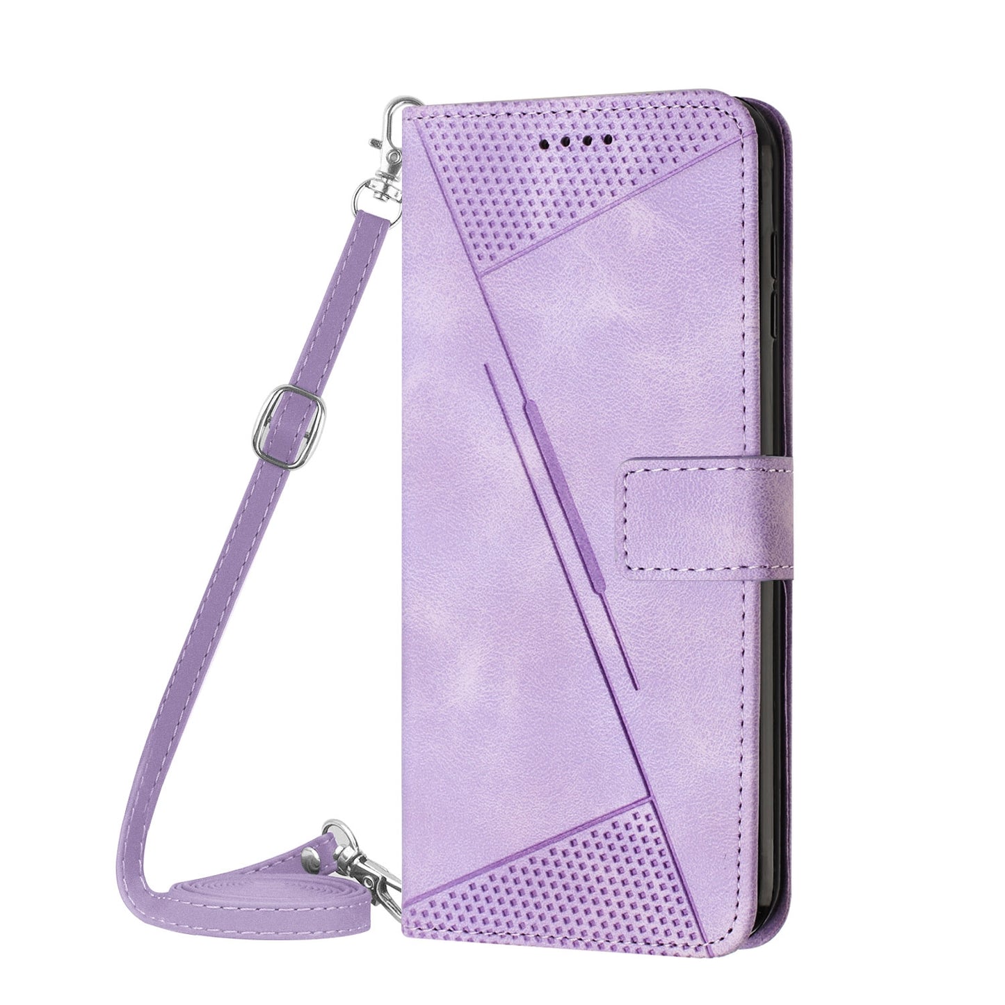 OPPO Reno12 Pro Dream Triangle Leather Wallet Phone Case with Lanyard, Card Slot, Cash Compartment, Foldable Kickstand, Shockproof PU TPU Protective Cover