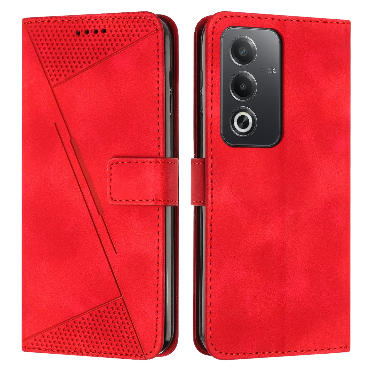 OPPO A3 Pro Dream Triangle Leather Wallet Phone Case with Lanyard, Card Slot, Cash Compartment, Foldable Kickstand, Shockproof PU TPU Protective Cover