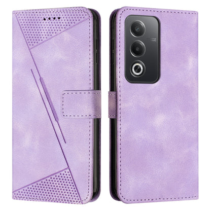 OPPO A3 Pro Dream Triangle Leather Wallet Phone Case with Lanyard, Card Slot, Cash Compartment, Foldable Kickstand, Shockproof PU TPU Protective Cover