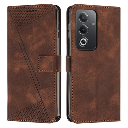 OPPO A3 Pro Dream Triangle Leather Wallet Phone Case with Lanyard, Card Slot, Cash Compartment, Foldable Kickstand, Shockproof PU TPU Protective Cover