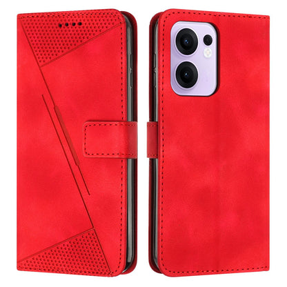 OPPO Reno13 F 4G Dream Triangle Leather Wallet Phone Case with Lanyard, Card Slot, Cash Compartment, Foldable Kickstand, Shockproof PU TPU Protective Cover