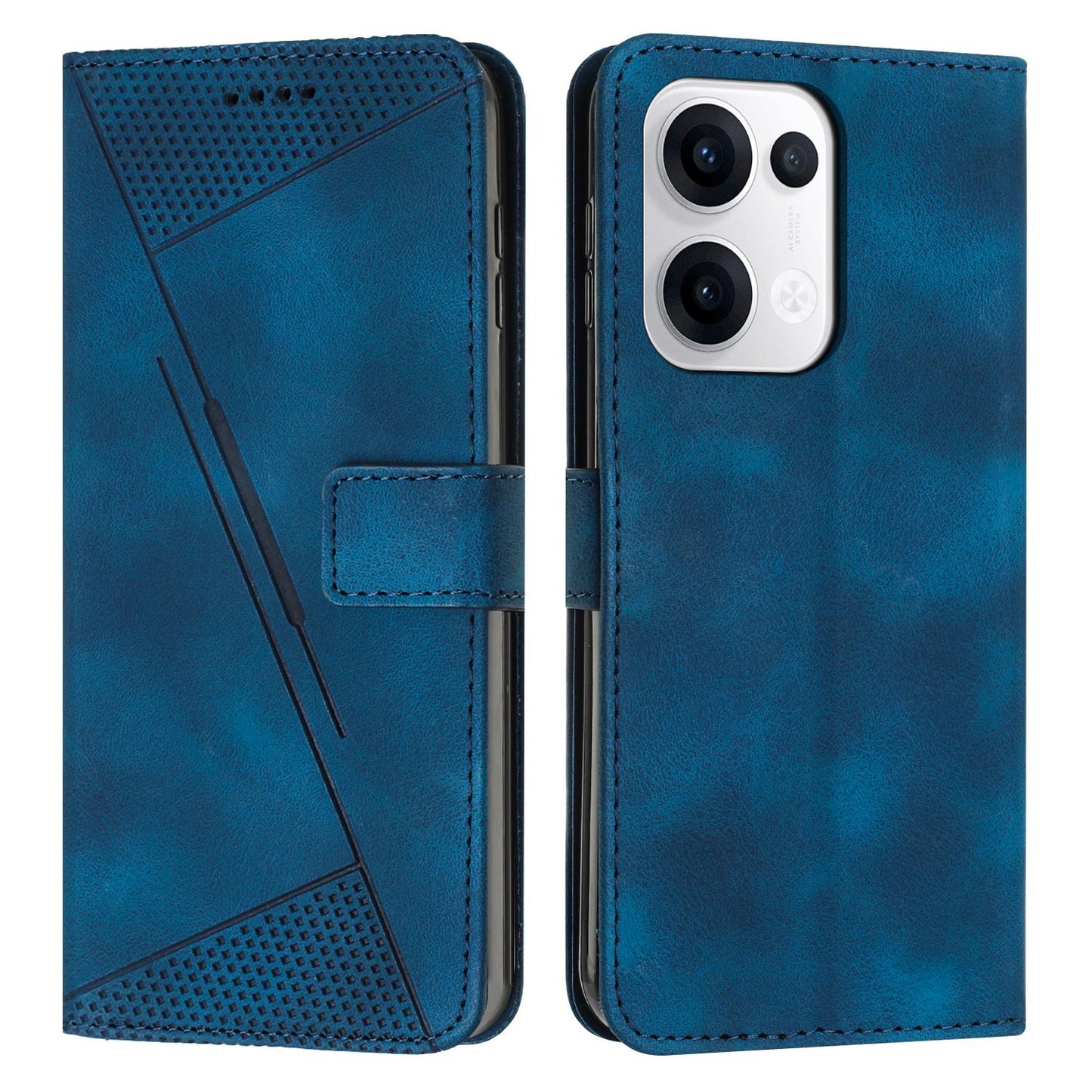 OPPO Reno13 5G Dream Triangle Leather Wallet Phone Case with Lanyard, Card Slot, Cash Compartment, Foldable Kickstand, Shockproof PU TPU Protective Cover