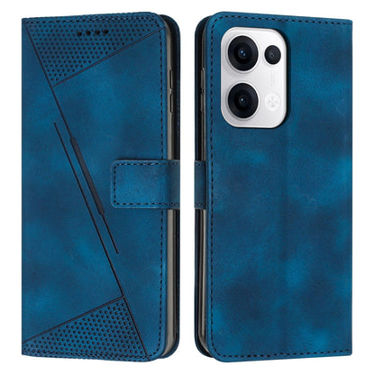 OPPO Reno13 5G Dream Triangle Leather Wallet Phone Case with Lanyard, Card Slot, Cash Compartment, Foldable Kickstand, Shockproof PU TPU Protective Cover