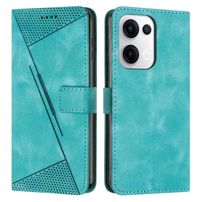 OPPO Reno13 5G Dream Triangle Leather Wallet Phone Case with Lanyard, Card Slot, Cash Compartment, Foldable Kickstand, Shockproof PU TPU Protective Cover