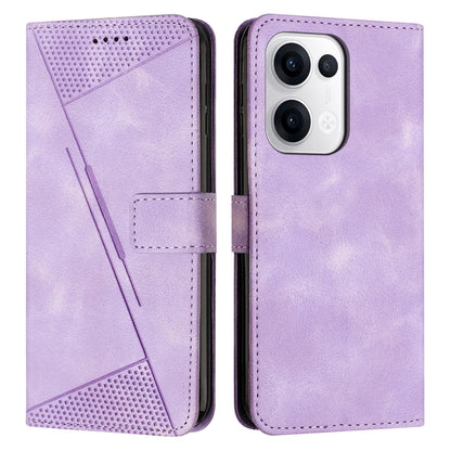 OPPO Reno13 5G Dream Triangle Leather Wallet Phone Case with Lanyard, Card Slot, Cash Compartment, Foldable Kickstand, Shockproof PU TPU Protective Cover
