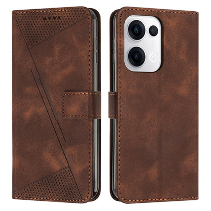 OPPO Reno13 5G Dream Triangle Leather Wallet Phone Case with Lanyard, Card Slot, Cash Compartment, Foldable Kickstand, Shockproof PU TPU Protective Cover
