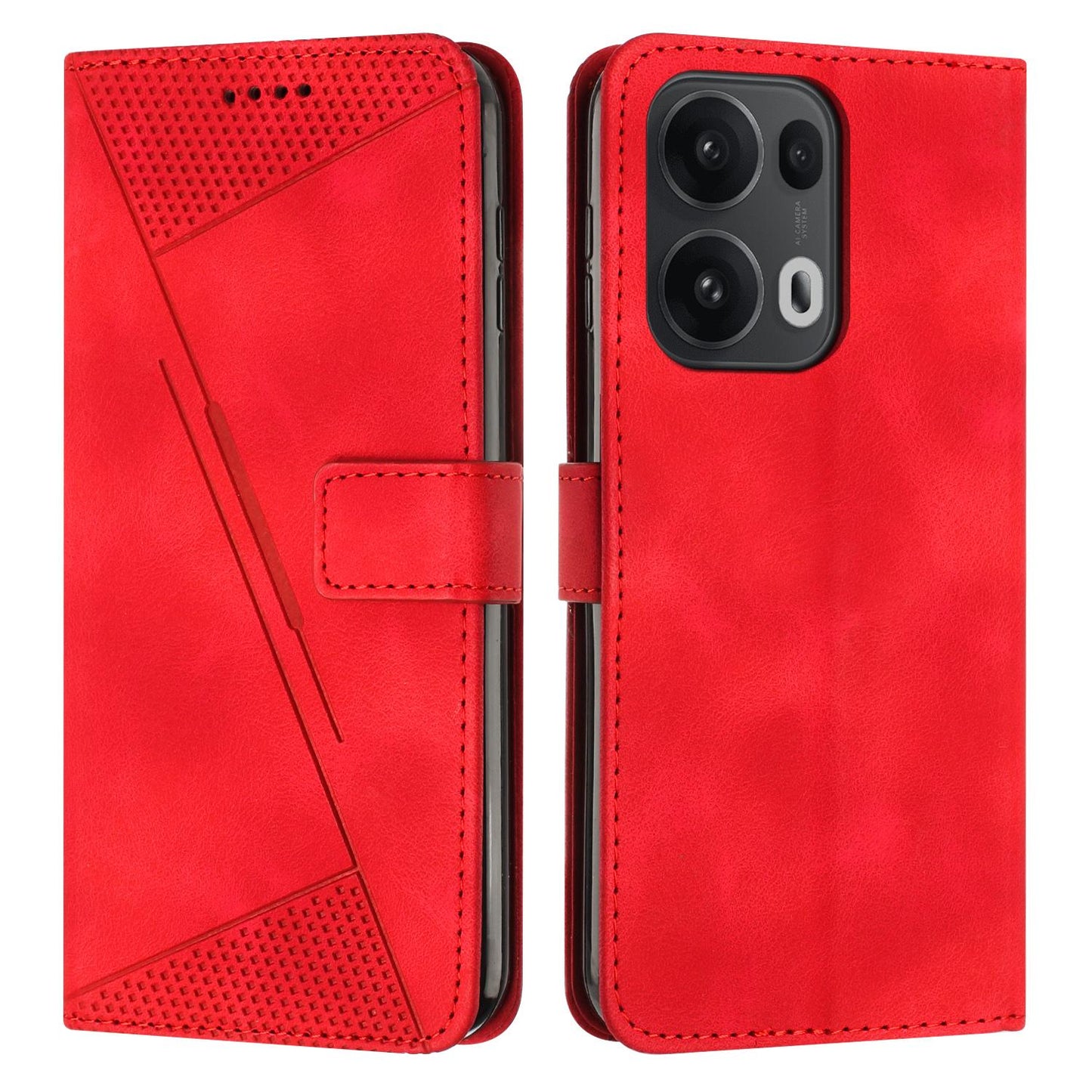 OPPO Reno13 Pro Dream Triangle Leather Wallet Phone Case with Lanyard, Card Slot, Cash Compartment, Foldable Kickstand, Shockproof PU TPU Protective Cover